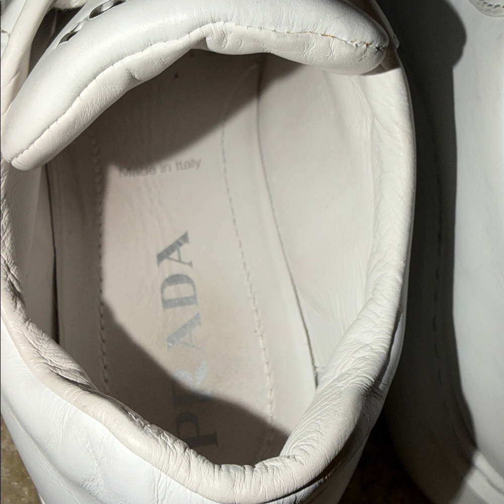 Women’s Prada Leather Sneakers in White - Picture 5 of 6
